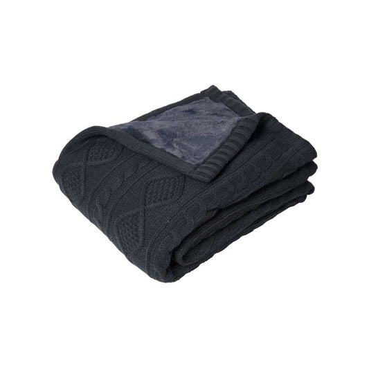 J.Elliot Home Alberta Knit Throw Rug - Charcoal - STripleB