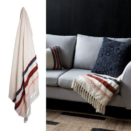 J.Elliot Home Jaz Indigo Coral Woven Throw Rug - STripleB 