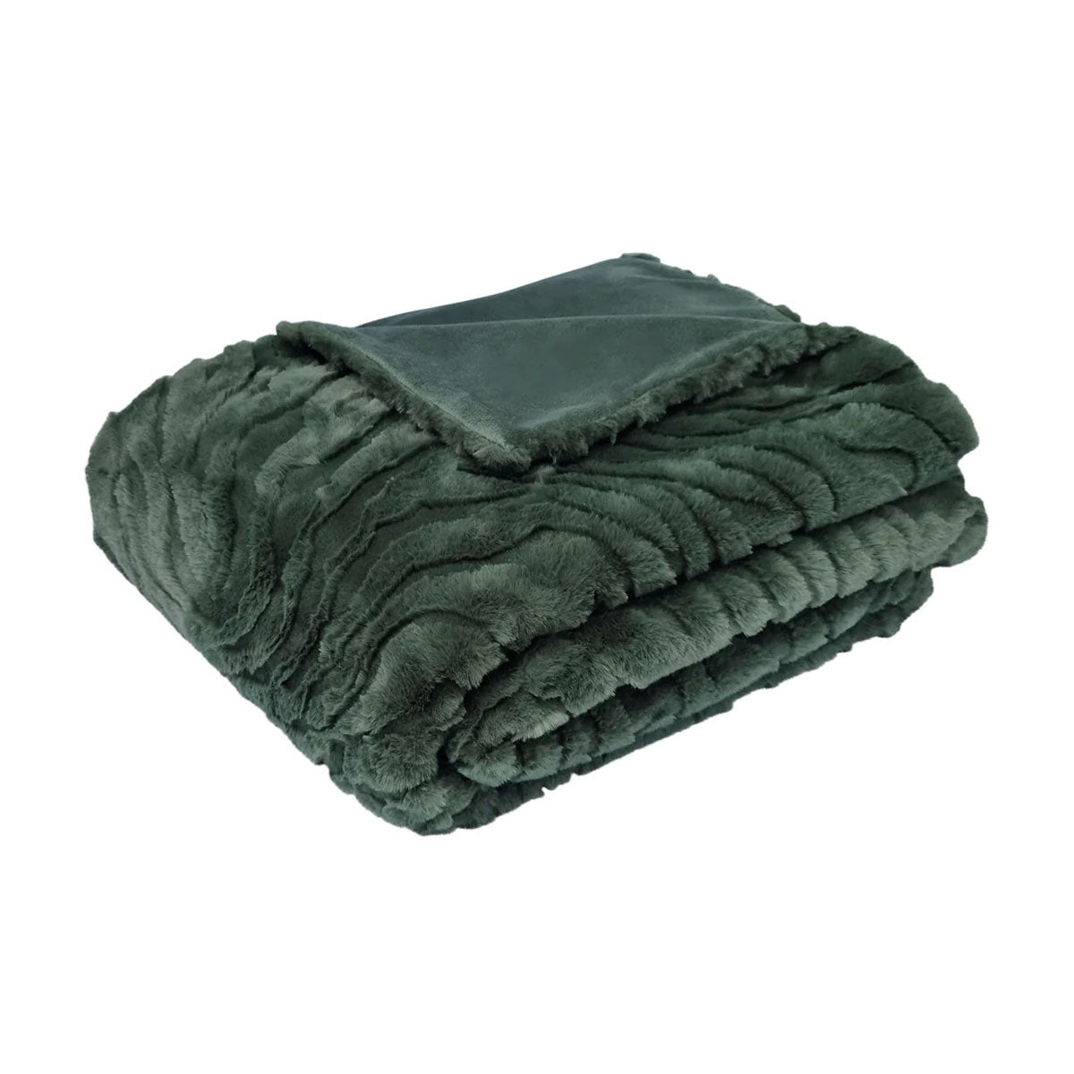 J Elliot Home Rita Sea Kelp Faux Mohair Throw Rug 130 x 160cm - STripleB 