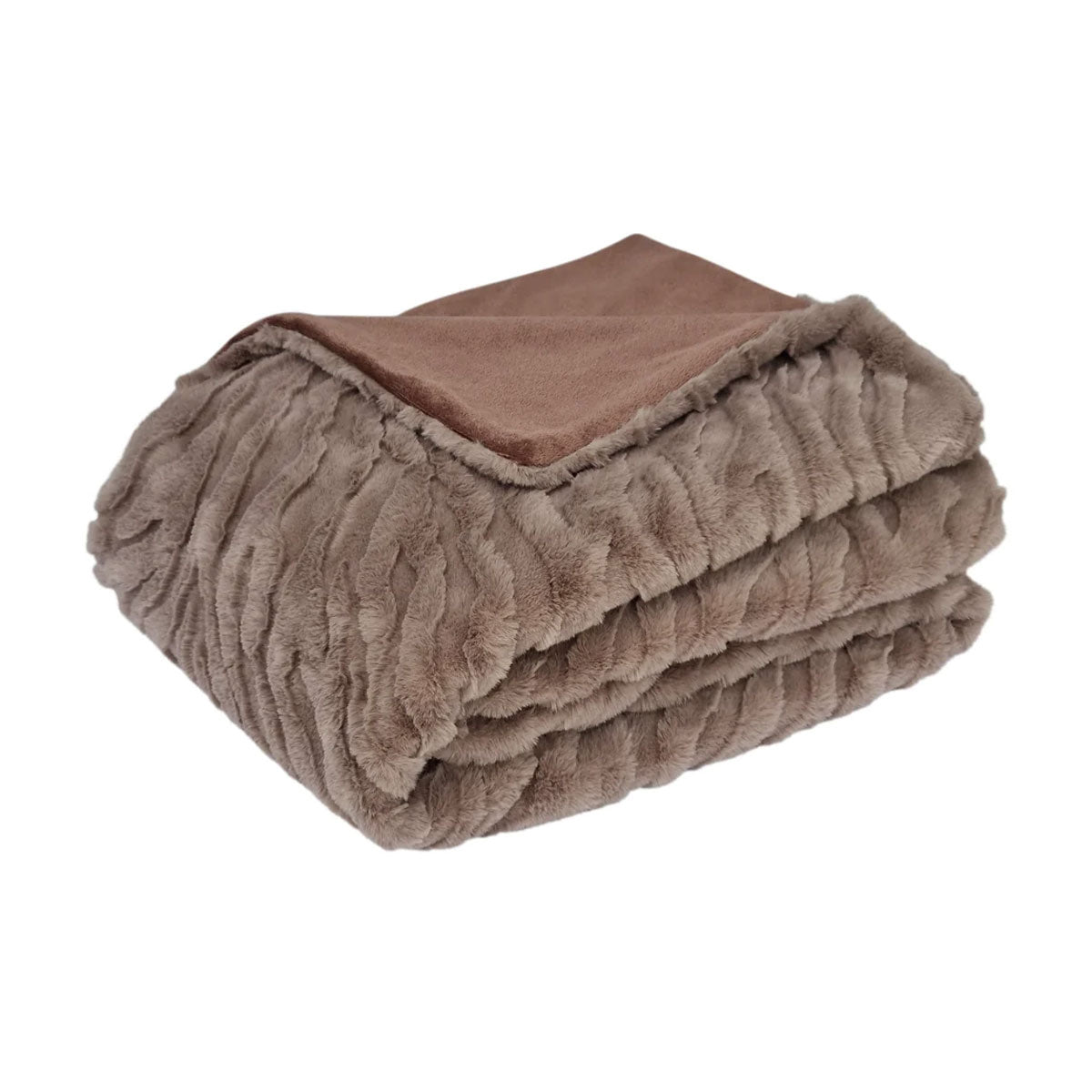 J Elliot Home Rita Woodsmoke Faux Mohair Throw Rug 130 x 160cm - STripleB 