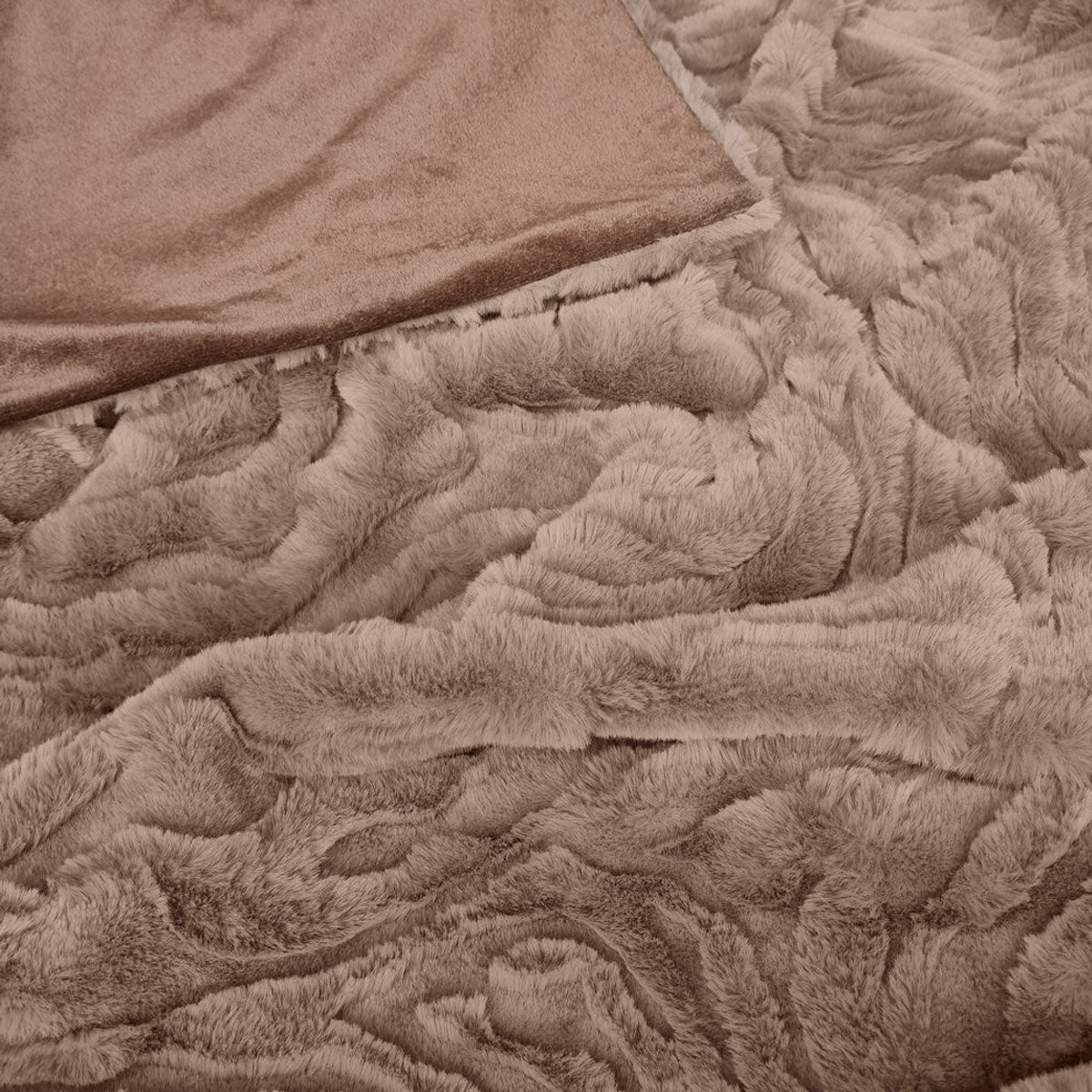 J Elliot Home Rita Woodsmoke Faux Mohair Throw Rug 130 x 160cm - STripleB 
