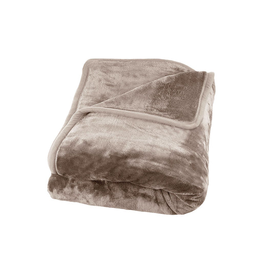 J Elliot Home 800GSM Luxury Winter Thick Mink Blanket Beige Queen - STripleB