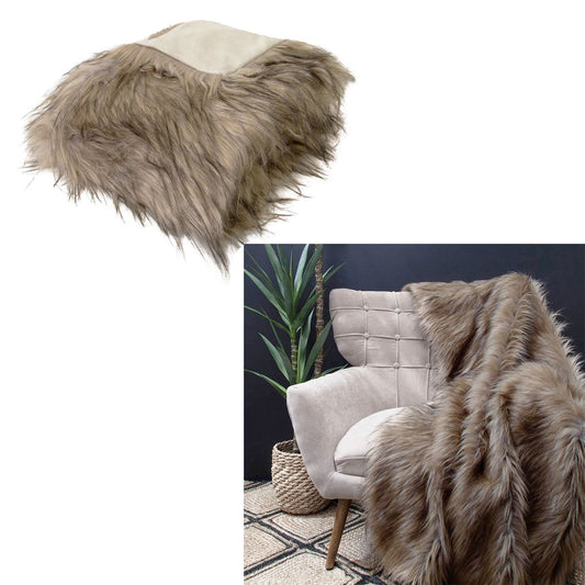 J Elliot Home Elk Luxury Faux Fur Throw 130 x 160cm - STripleB