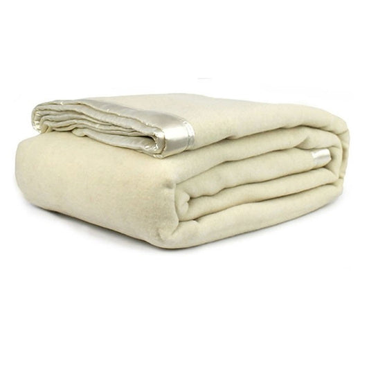 Jason 400GSM Australian Washable Wool Blanket Ivory - Single/Double - STripleB