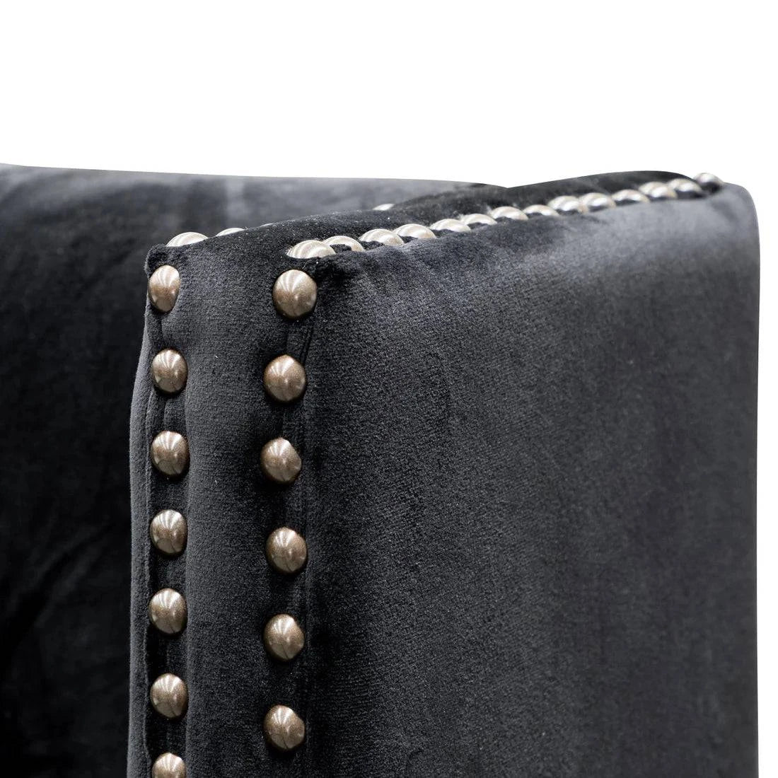 King Bed Frame - Black Velvet - STripleB 