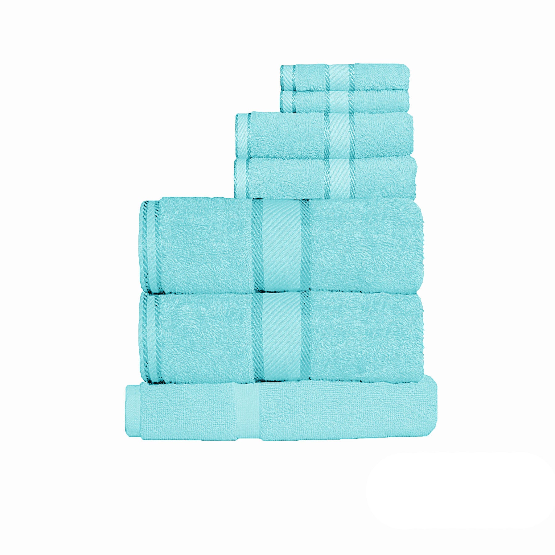 Kingtex 550gsm Cotton - 7 Pce Towel Set - Turquoise - STripleB