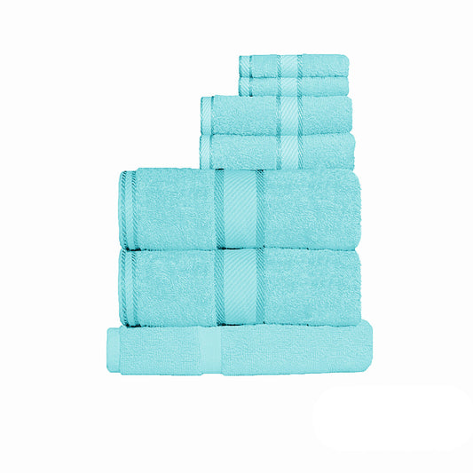 Kingtex 550gsm Cotton - 7 Pce Towel Set - Turquoise - STripleB