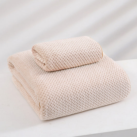 Light Brown Luxury White Bath Towel and Hand Towel Set - Ultra Soft and Absorbent - STripleB 