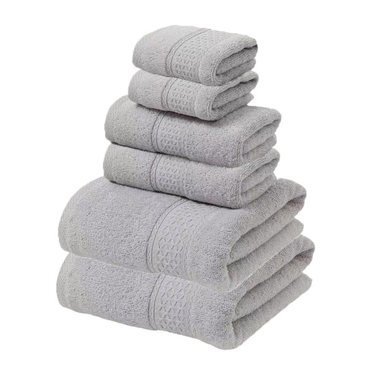 Light Grey - Luxury 6-Piece 100% Cotton Towel Set - STripleB