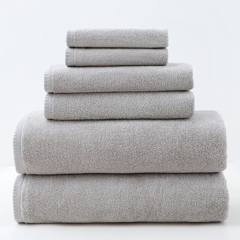 Light Grey - Premium Cotton Towel Set - 6 Pieces - STripleB