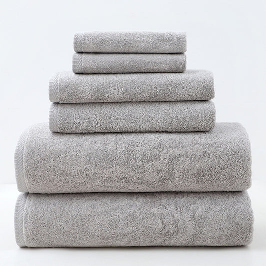 Light Grey - Premium Cotton Towel Set - 6 Pieces - STripleB