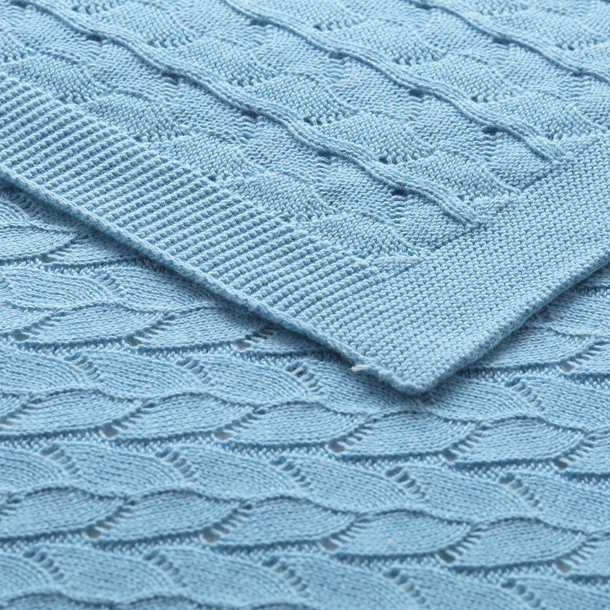 Little Gem Lyla Blue Cotton Baby Blanket 75 x 100 cm - STripleB 