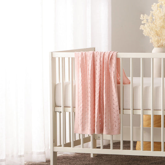Little Gem Lyla Blush Cotton Baby Blanket 75 x 100 cm - STripleB 