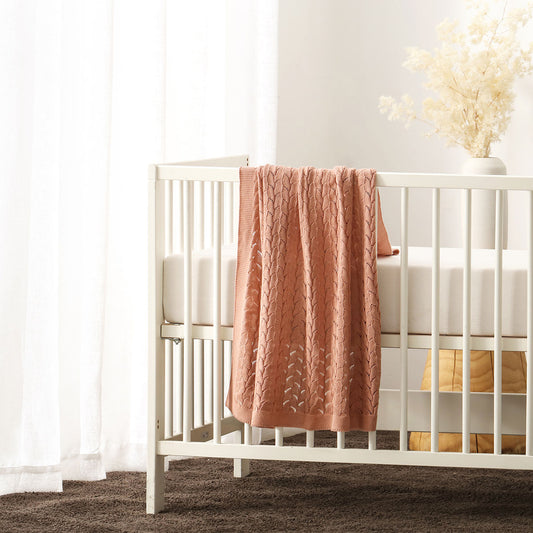 Little Gem Lyla Dusty Pink Cotton Baby Blanket 75 x 100 cm - STripleB 