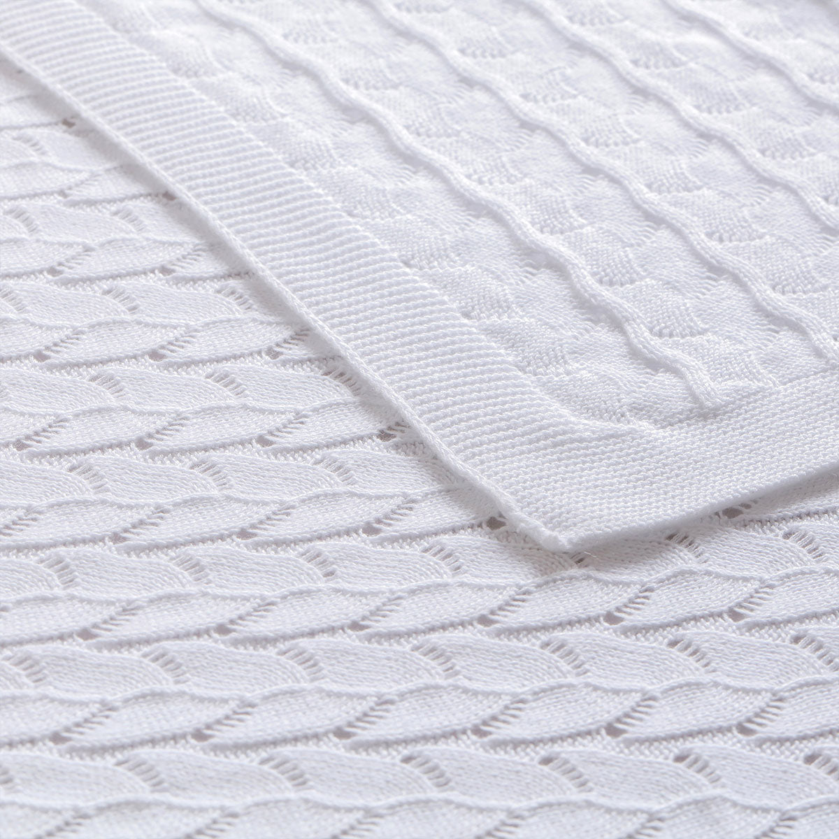 Little Gem Lyla White Cotton Baby Blanket 75 x 100 cm - STripleB 