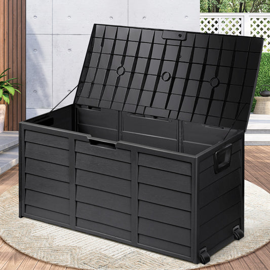 Lockable Outdoor Storage Box 290L Black - STripleB