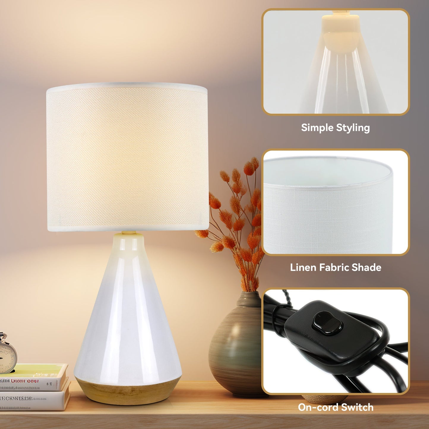 Lux Tapered Ceramic Table Lamp - STripleB 