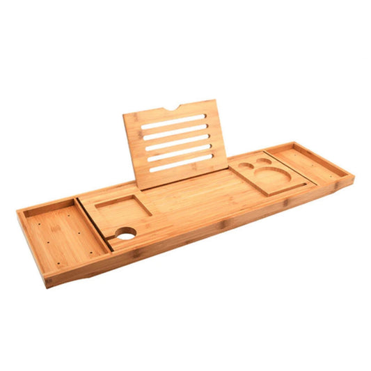 Luxury Adjustable Bamboo Bath Tray Caddy - Spa Book Wine &amp; Accessories Holder - STripleB