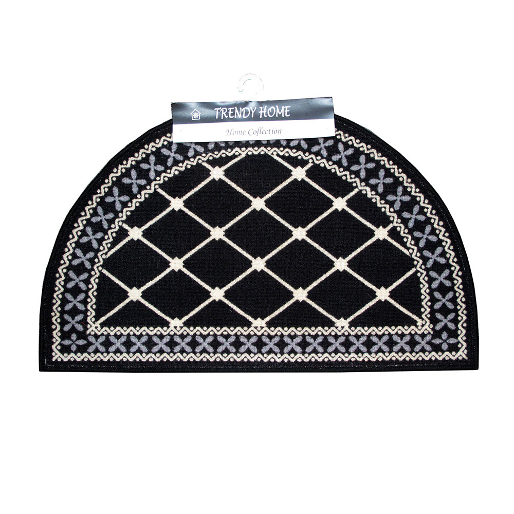 Mason Half Moon Bath Mat Black - STripleB