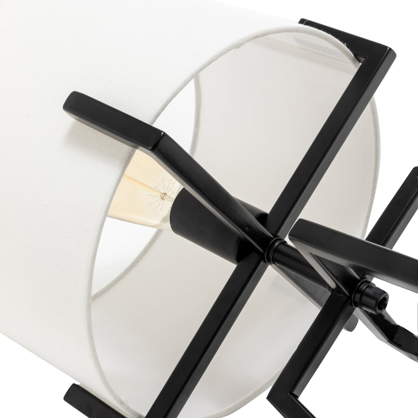 Modern Dimmable Floor Lamp + Table Desk Lamp w/ Linen Shade Scandi - Matte Black - STripleB 