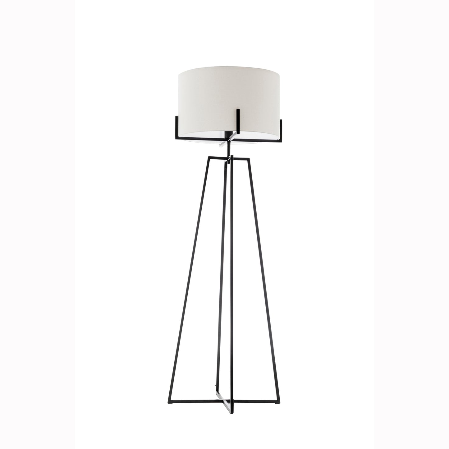 Modern Dimmable Floor Lamp + Table Desk Lamp w/ Linen Shade Scandi - Matte Black - STripleB 