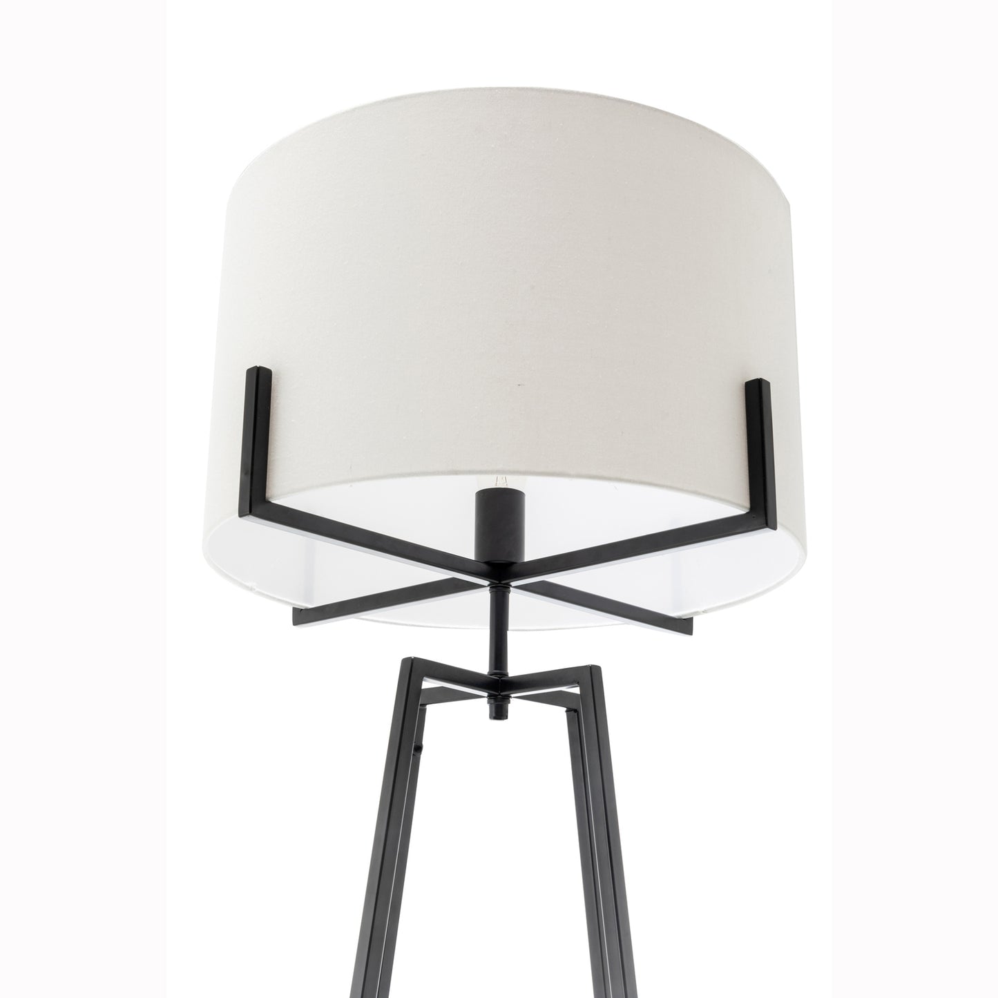 Modern Dimmable Floor Lamp + Table Desk Lamp w/ Linen Shade Scandi - Matte Black - STripleB 