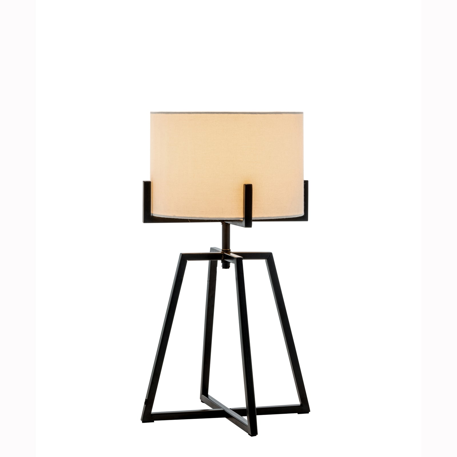 Modern Dimmable Floor Lamp + Table Desk Lamp w/ Linen Shade Scandi - Matte Black - STripleB 