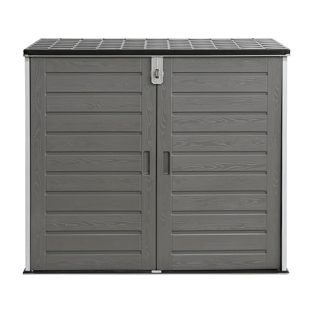 Gardeon Outdoor Storage Box 1170L Container Lockable Cabinet Tool Organizer Shed Grey - STripleB