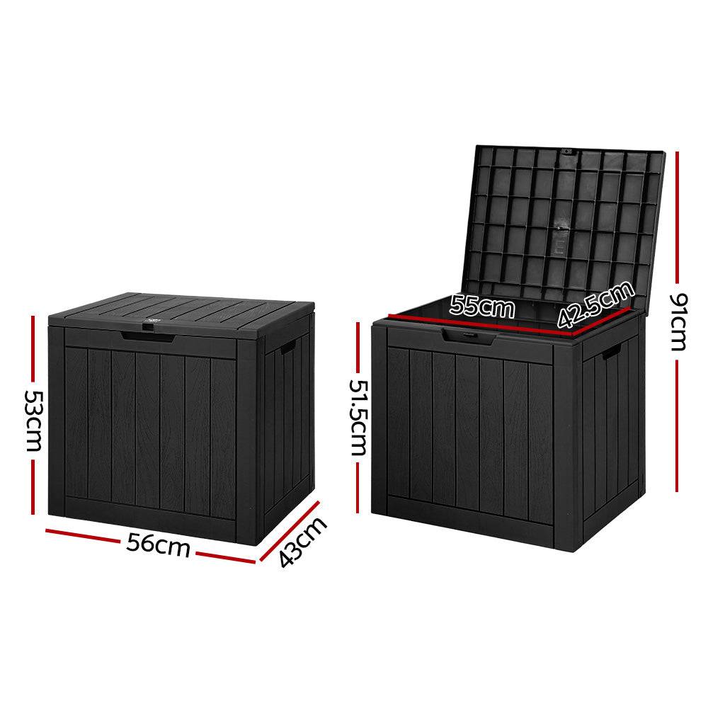 Outdoor Storage Box 118L - Black - STripleB 