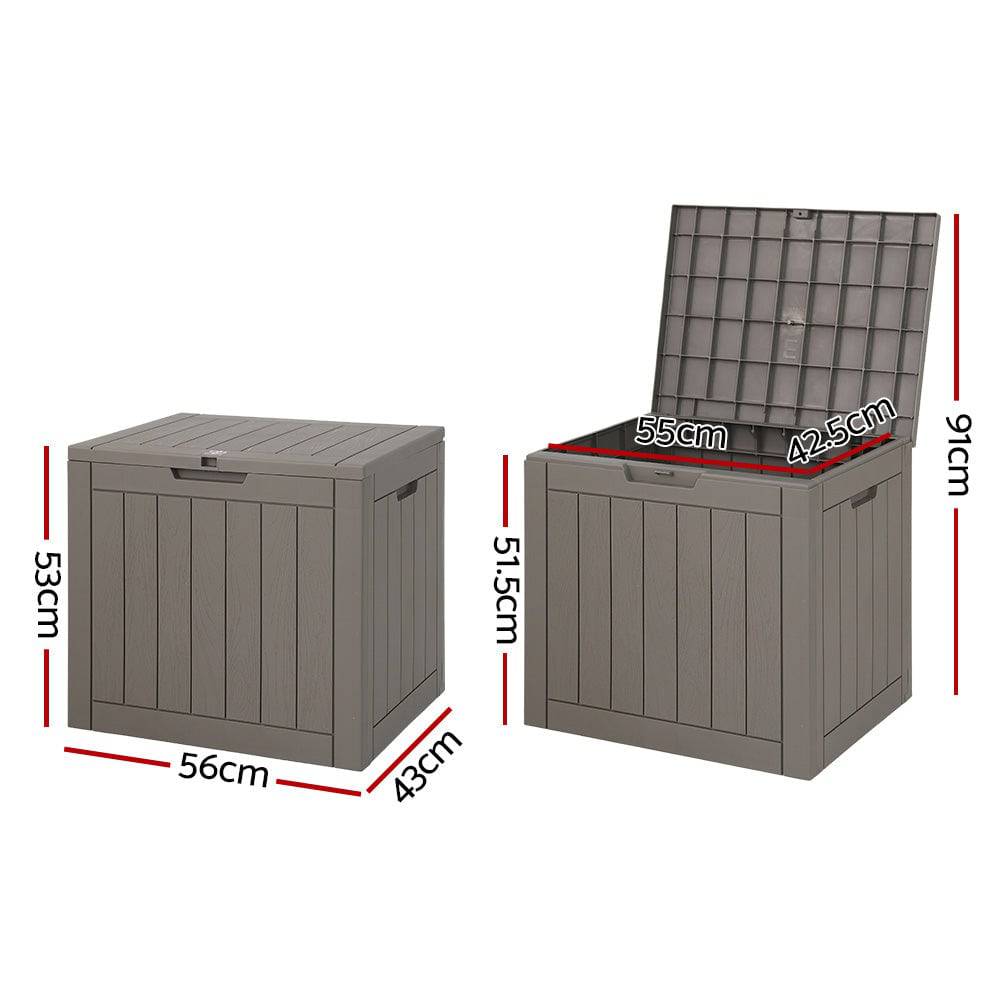 Outdoor Storage Box 118L - Grey - STripleB 