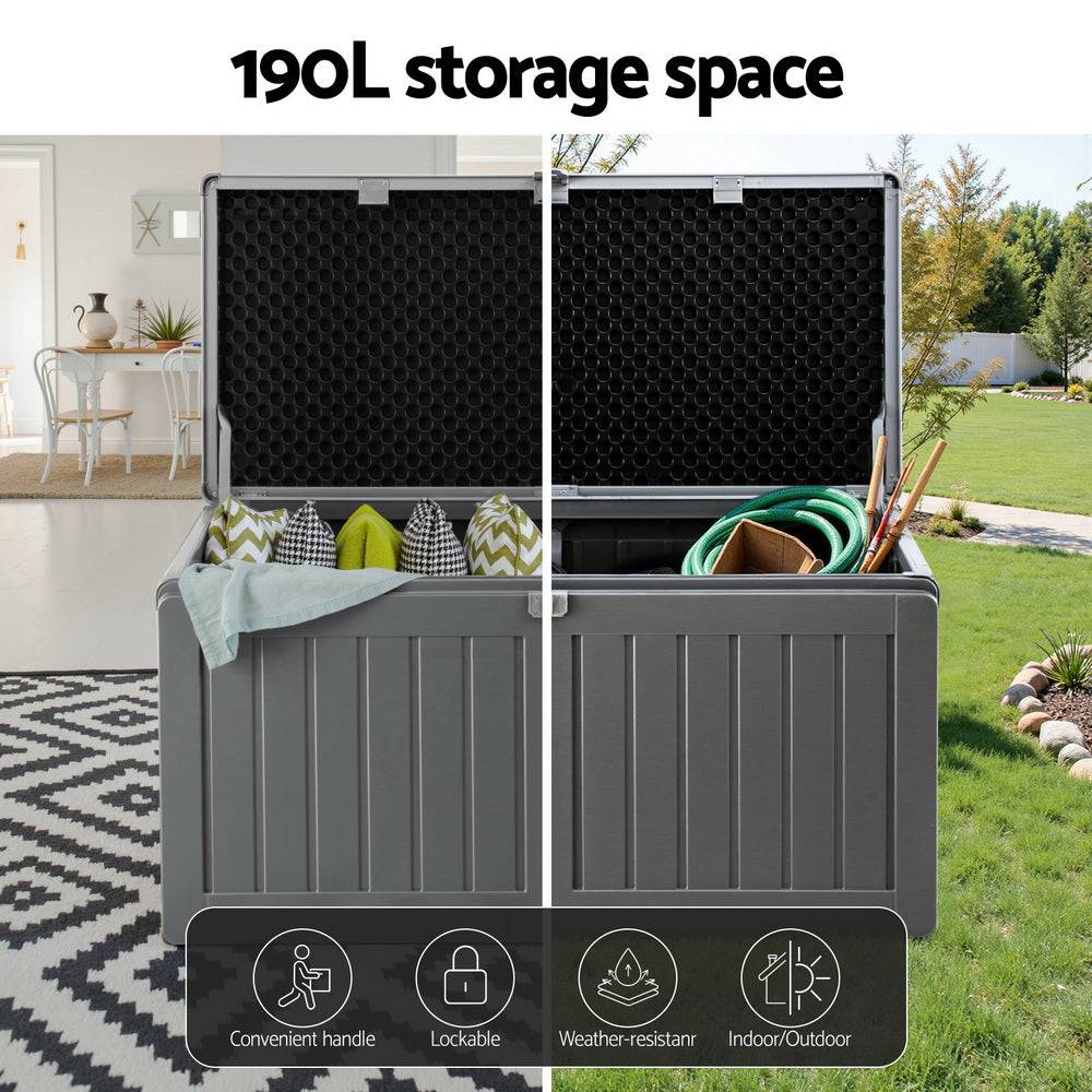 Outdoor Storage Box 190L - Black - STripleB 