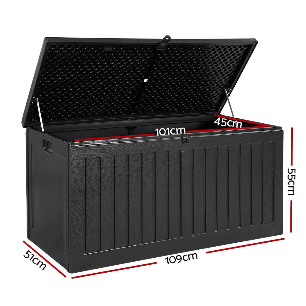 Outdoor Storage Box 270L Container - Black - STripleB 