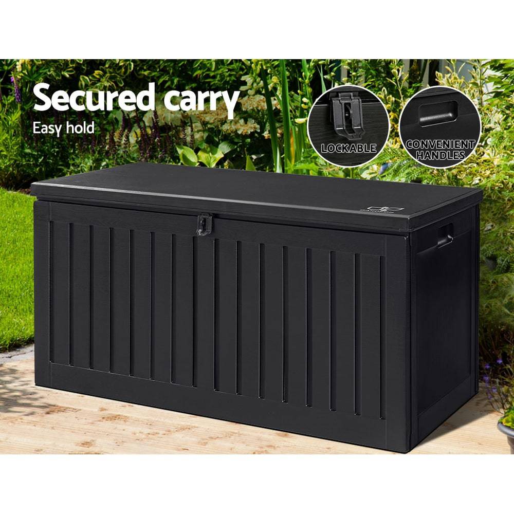 Outdoor Storage Box 270L Container - Black - STripleB 