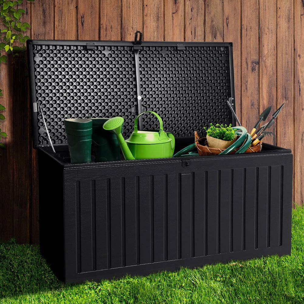 Outdoor Storage Box 270L Container - Black - STripleB 