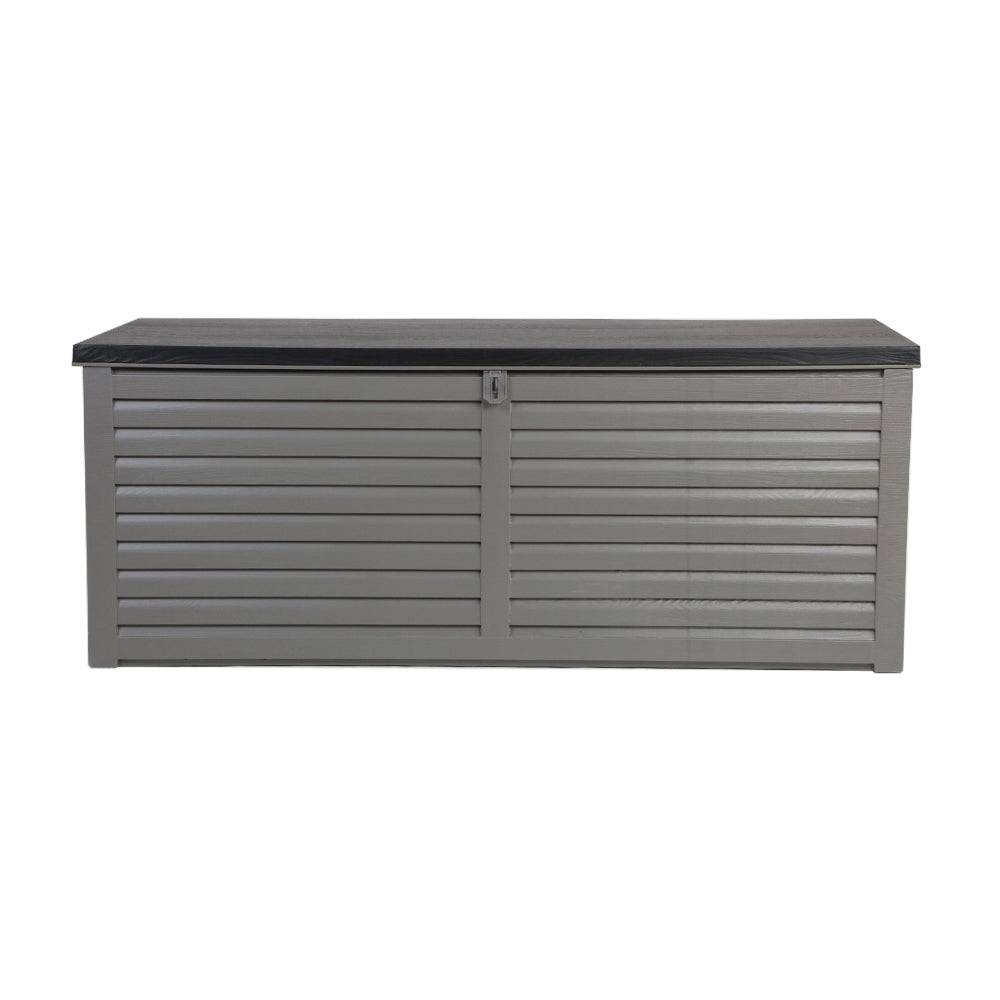 Outdoor Storage Box 390L Container - Grey / Black - STripleB 