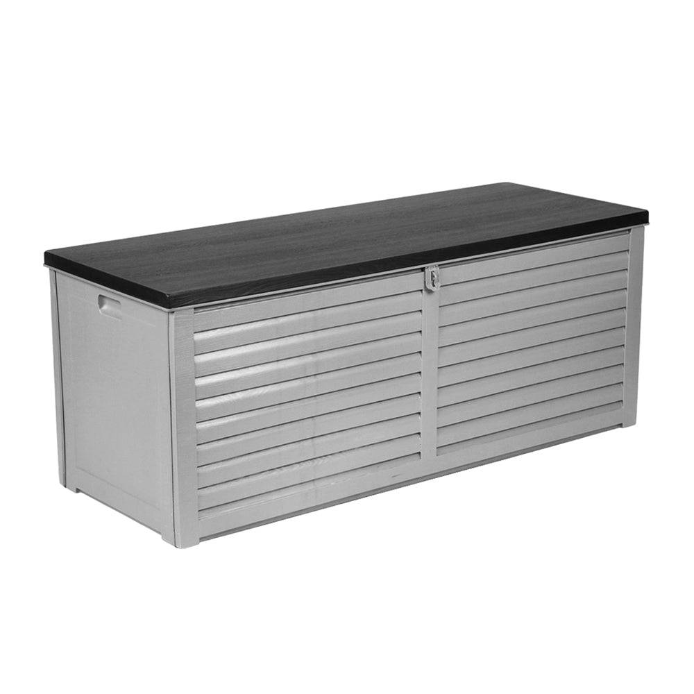 Outdoor Storage Box 390L Container - Grey / Black - STripleB 