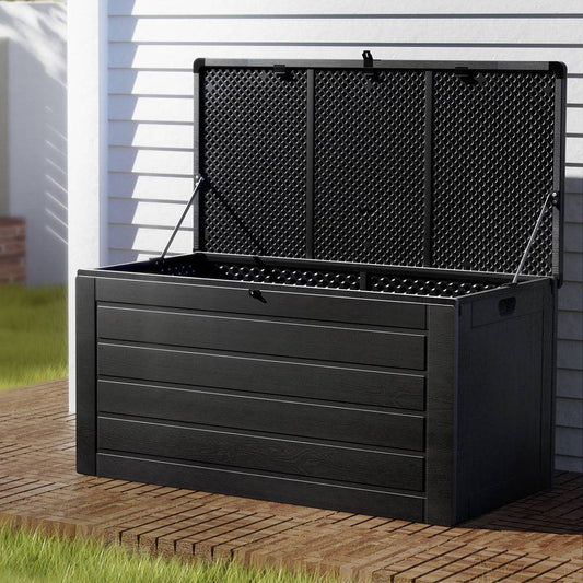 Outdoor Storage Box 680L Container - Black - STripleB 