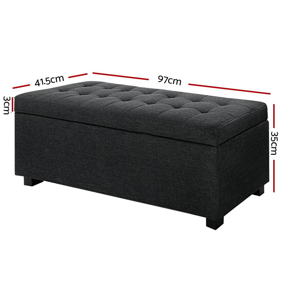 Artiss Storage Ottoman - Charcoal - STripleB 