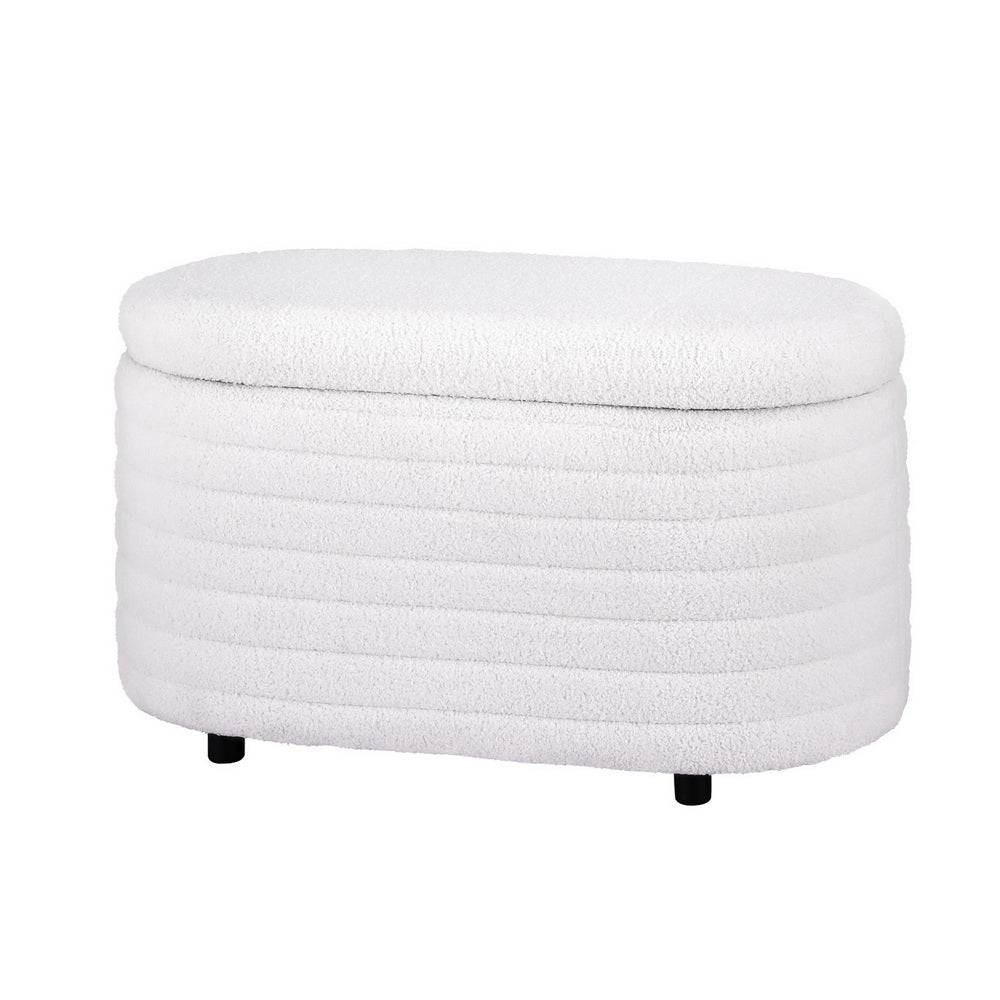 Artiss Storage Ottoman - Boucle Fabric Oval - STripleB 