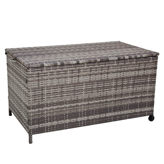 Outdoor PE Wicker Storage Box Garden 320L - Grey - STripleB