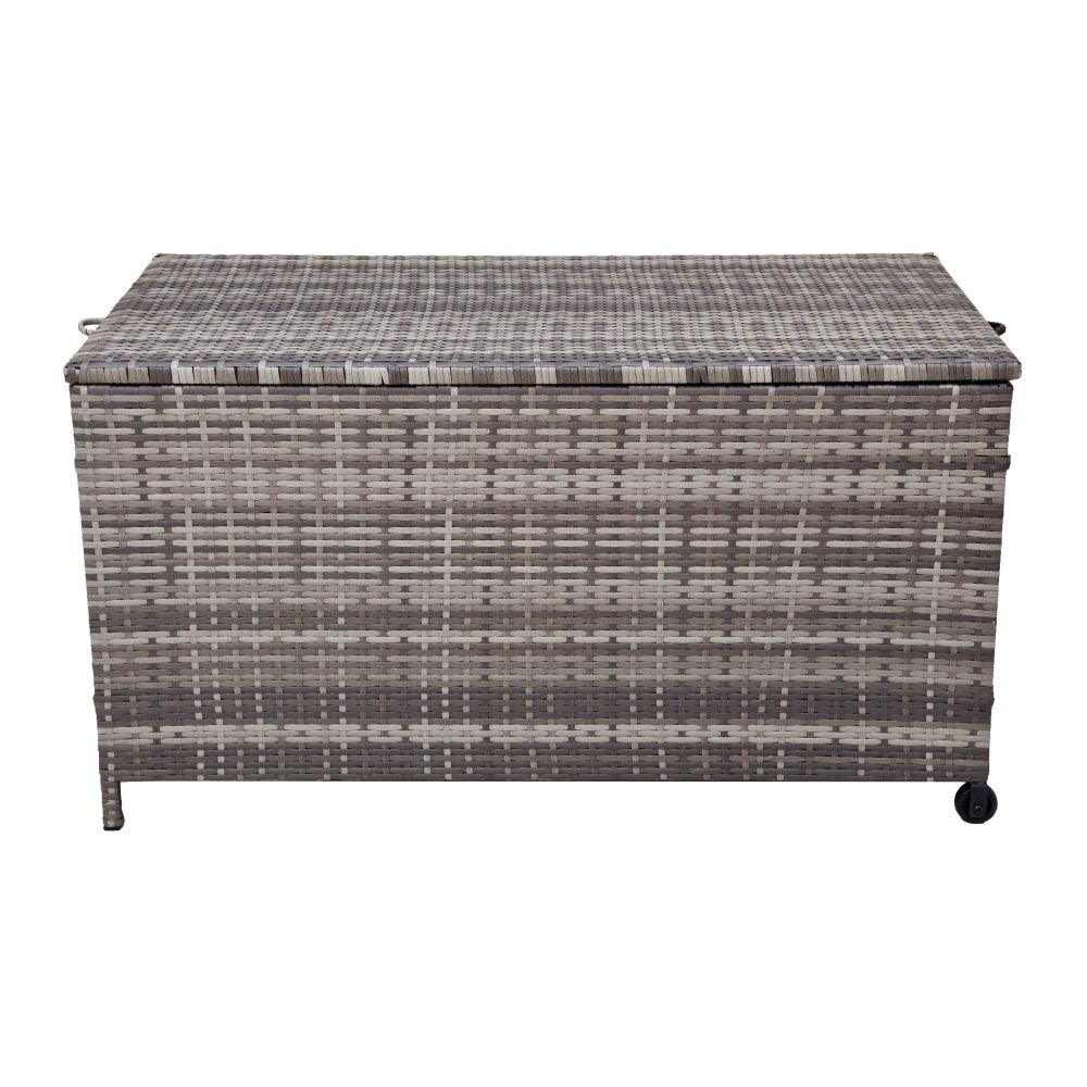Outdoor PE Wicker Storage Box Garden 320L - Grey - STripleB