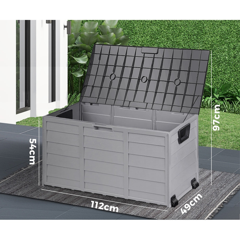 Outdoor Storage Box Lockable 290L Grey - STripleB