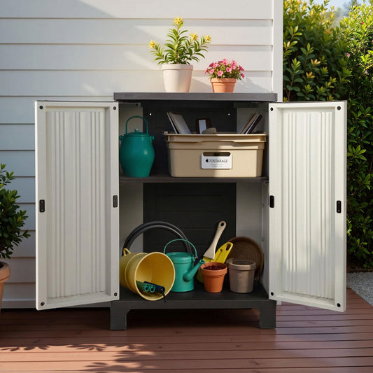 Outdoor Storage Cabinet Box - 92cm - Beige - STripleB