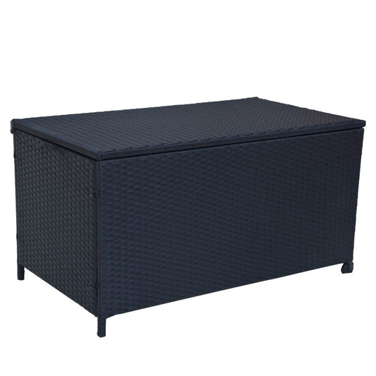 Outdoor Wicker Storage Box Garden - Black - 320L - STripleB