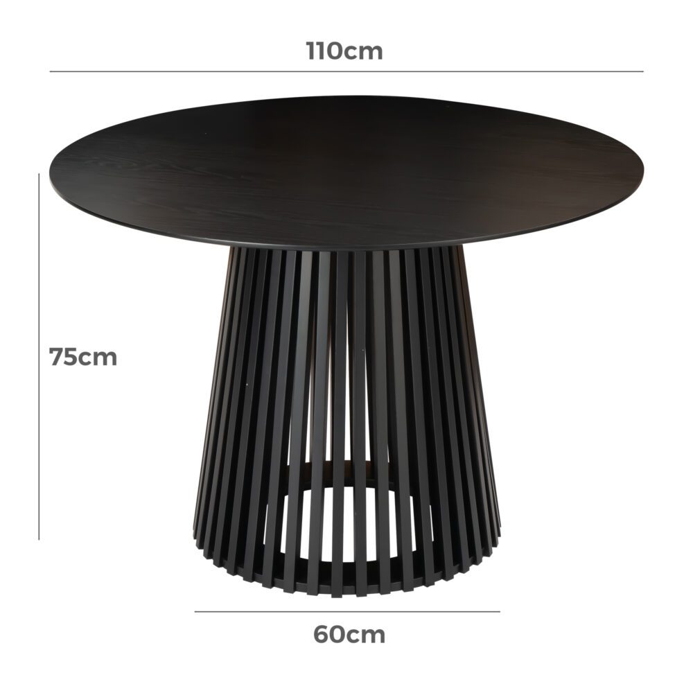 Palmer Sleek Silhouette Dining Table - dimensions - STripleB