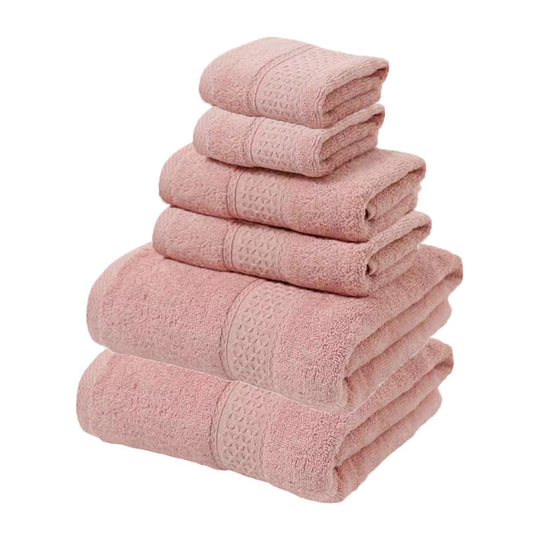 Pink - Luxury 6-Piece 100% Cotton Towel Set - STripleB