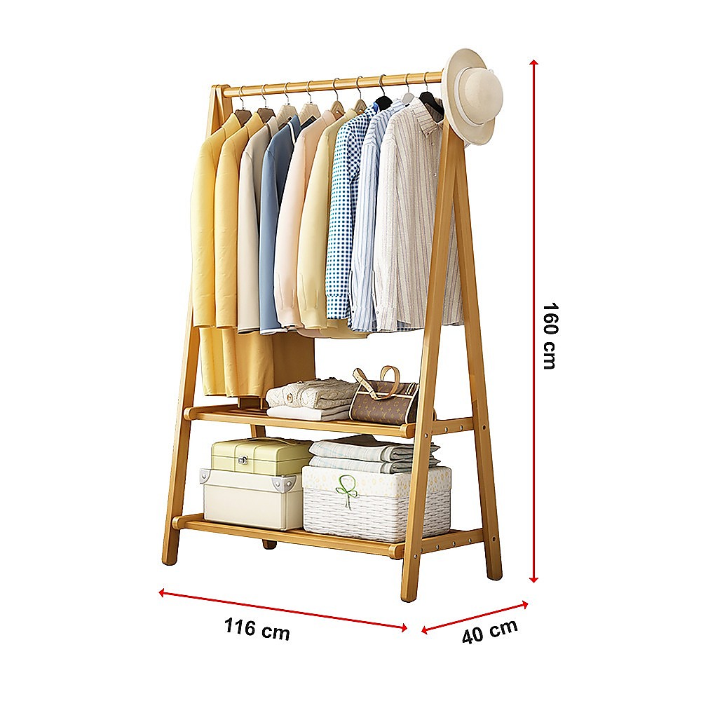Portable Clothes Rack - Bamboo -dimensions - STripleB
