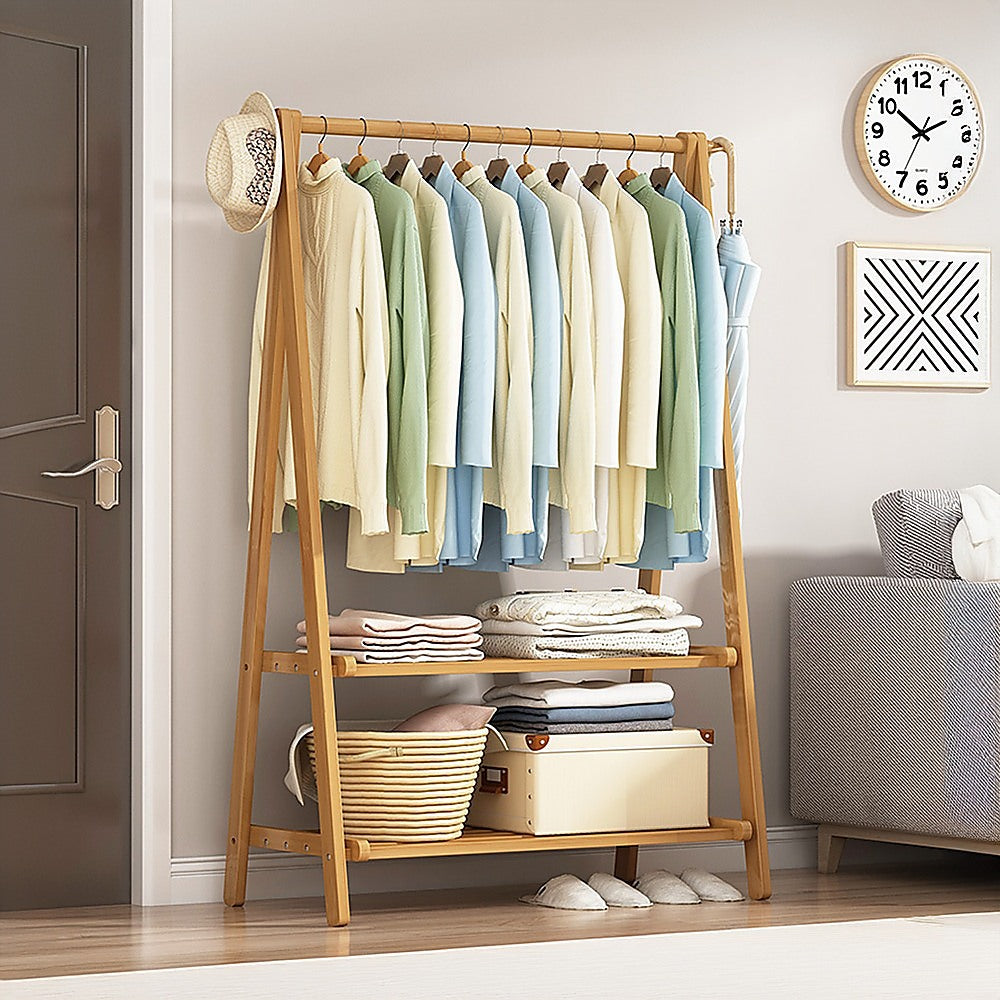 Portable Clothes Rack - Bamboo - STripleB