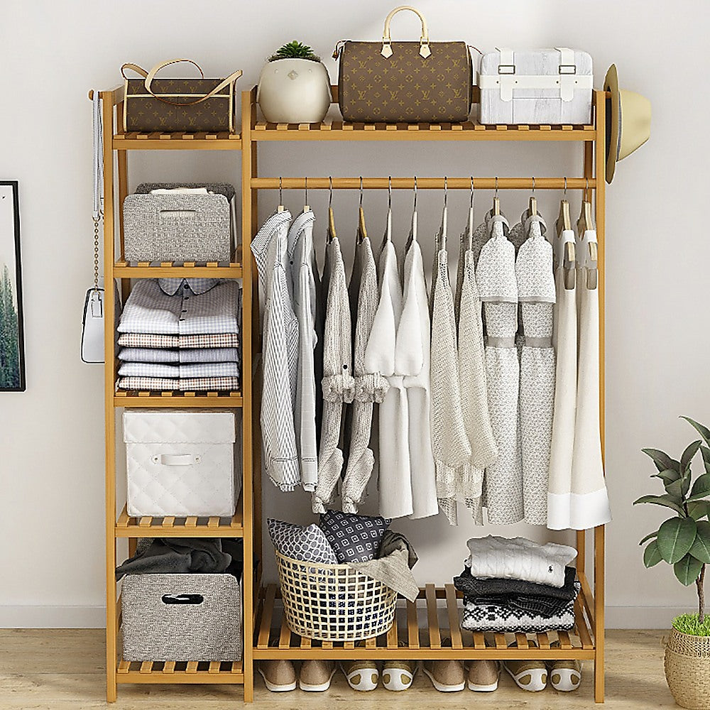 Portable Clothes Rack Coat - Bamboo - STripleB