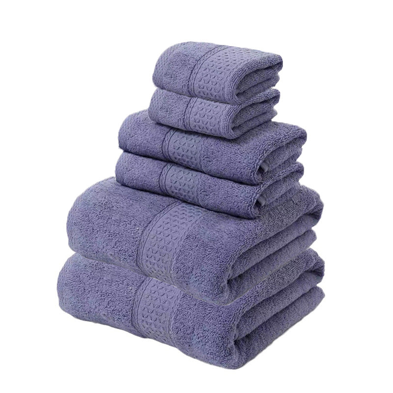 Purple - Luxury 6-Piece 100% Cotton Towel Set - STripleB